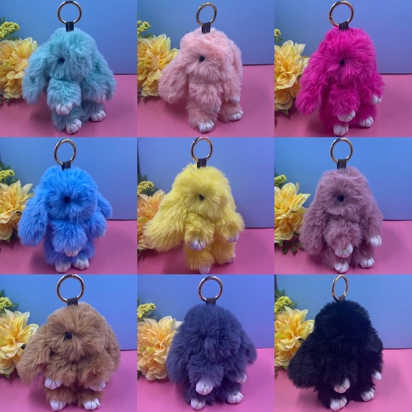 Fluffy ✨Bunny✨Keychain🌸Multiple Colors! - Picture 1 of 4